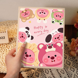 MeiLetti Childrens Growth Photo Album 5-Inch Photo Storage 3-Inch Photo Album Creative Gift Memory Book Pink Girl Heart