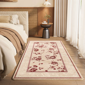 ovzf | Elegant French Style Bedroom Rugs Washable Faux Cashmere
