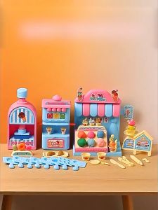 Ready Stock 59PCS Kids Clay Toy Dough Set Ice cream Playdoh Play Doh Plasticine Toys Pretend Play Set clay toys