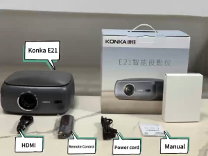 Konka E21 Ultra HD 4K Projector Auto Focus Correction Bluetooth Smartphone Wireless 1080p Home Theater Projector