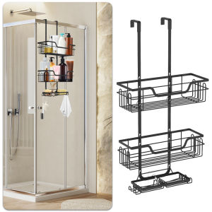 No-Drill Shower Caddy 3 Tier Over The Door Shower Hanging Basket Shampoo Body Wash Organizer Shelf Waterproof Towel Storage Rack