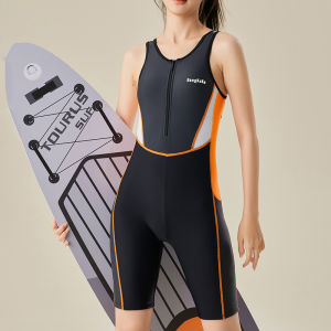 Lyseacia Đồ bơi thể thao mới đồ bơi một mảnh không tay nữ đồ bơi dây kéo Đồ bơi nữ thoáng khí Boyleg đồ bơi