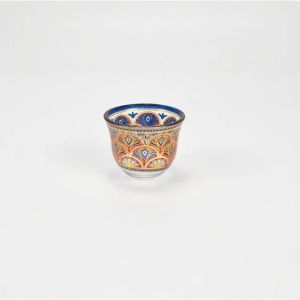 Exotic Red Gold Floral Glass Coffee Cup European Style Afternoon Tea Water Cup Colorful Accessories Included