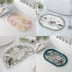 Ready Stock Flower Chinese Batik Leaf Carpet Floor Mat Home Living Bedroom Bathroom Entrance Ikea Deco Furniture Soft Cute Pretty Nice Pink Blue Green Minimalist Modern Cozy Comfortable Fluffy Thick Durable Cheap Anti Slip Cashmere
