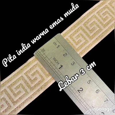 Harga per meter pita bordir mas lebar 3 cm