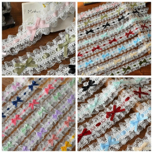 Wide 4cm Butterfly Knot Lace Folded Lolita Belt DIY Ribbon Trim Sewing Materials Handmade Edging Accessories Home Fabric