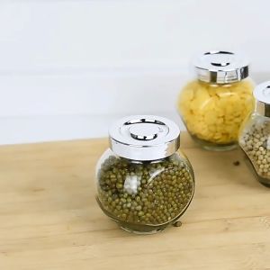 924 - Toples Kaca Penyimpanan Bumbu Rempah Bubuk Stoples Dapur Minimalis Spice Jar Glass 150 ml