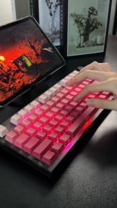 RECCAZR Original Rose Side engraved Lower lamp Hotswappable Mechanical Keyboard Gasket Structure Gaming RGB Backlit Keyboard Tri-mode 2.4G/wired/bluetooth wireless Custom Keyboard