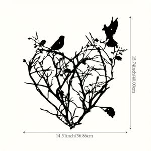 CIFbuy | CIFBUY Tree of Life Metal Wall Art Heart Bird Rustic Iron Sculpture for Kitchen Living Room Office Outdoor Porch Deck Decor