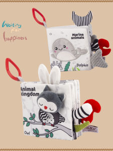 Happy Monkey | Tear-resistant Chewable Black and White Cloth Book