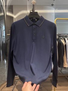 เสื้อโปโลผู้ชายแขนยาวถักนิตติ้งนุ่ม ทรงหลวม ผ้าฝ้ายผสม ระบายอากาศได้ดี สำหรับใส่ไปทำงานในฤดูใบไม้ร่วง