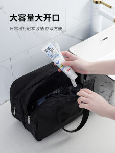 Womens Large Capacity Travel Cosmetic Bag Portable Makeup Storage Bag Wet And Dry Separation Toiletry Bag Oxford Fabric Square