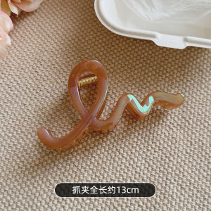 Korean Style Large Colorful Wave Hair Clips Womens Fashion Sense Hair Grips Shark Clamp Hair Accessories for Thick Hair