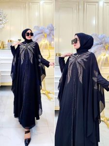 GAMIS ABAYA TURKI TERBARU MODEL KAFTAN KUPU-KUPU BUSUI FRIENDLY JERSEY PREMIUM MIX CERUTY BABY DOLL