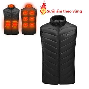 x-tiger | X-TIGER Áo Giữ Nhiệt Nam 9 Vùng Ấm Áp Mùa Đông USB Xe Máy Điện Áo Khoác Đi Xe Đạp Thoáng Khí Polyester Chống Đóng Cọc