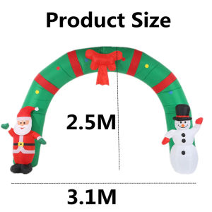 3.1M inflatable toy arch Santa Claus and snowman LED lights indoor and outdoor Christmas decoration party garden props