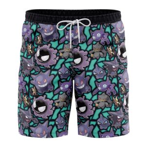 Bandai | 2026 Fashionable New Pocket Monsters Geng Gui and His Companions 3D Printed Mens and Womens Casual Shorts Breathable