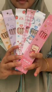 Pensil HB Karakter / Pensil Kayu Murah Isi 10 / Pensil alat tulis anak SD Ada Penghapus