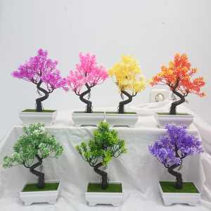 Azgalery PBP04 / Pot Bunga Tanaman Hias Plastik Tanaman Palsu Dekorasi Rumah Bonsai Import Dekor Meja Buatan / COD