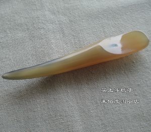 Natural White Buffalo Horn Eye Muscle-Poking Stick Beauty Board Neutral Eye Acupuncture Neck Facial Meridian Scraping Massage Stick