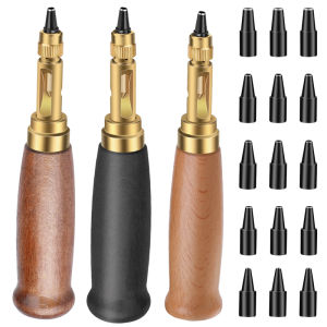 Fenrry ที่เจาะรูสกรูปรับได้ Alat pembolong อัตโนมัติพร้อมที่จับไม้สีดำเครื่องมือเย็บเล่ม