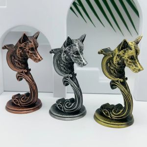 Creative Wolf Head Metal Crystal Ball Base Craftsmanship Ball Tray Craft Home Decorations Pet Lover Theme Storage Organizer