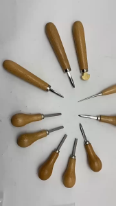 PHYHOO 1pc ยาวจับมีดแกะสลักทองแดง ขอบหินอัญมณีใส่มีดดัน เครื่องมือขัด