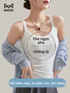 MiiOW | Áo Tank Top Dây Đeo Dùng Độc Lập Hoặc Mặc Trong Quần Áo Mẫu Mới Mùa Xuân và Thu Thiết Kế Ngực Không Xệ Đẹp Phía Sau Không Tay Cổ Tròn