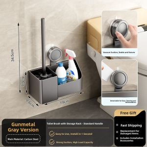 MOSHANG | Wall-mounted Bathroom Toilet Brush Organizer No-dead-corner Cleaning