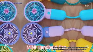 Portable Cute Cartoon Fruit Shape USB Charging with Bracket Mini Handheld Fan