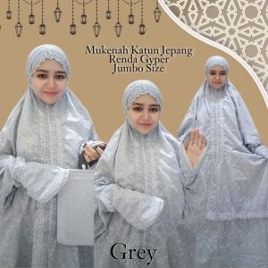 Mukena Dewasa Terusan Katun Jepang Renda Gyper