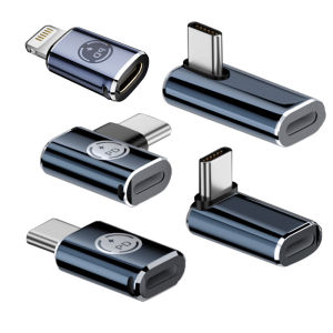 STODER IPhone Lightning to Type C Adapter USB C Female to Male Connector Lightning Cable Converter Right Angle Fast Charger Charging Cord Extender 90 Degree Data for iPhone 15 Plus Pro Max iPad Air AirPods Samsung S24 Realme Redmi Poco TECNO INFINIX Itel