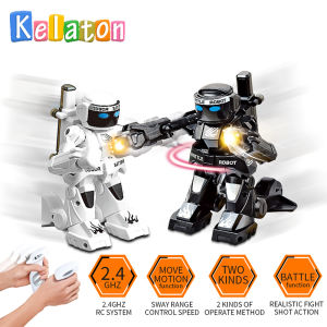 【Local ready stock】Kelaton 2.4GHz RC Robot Toy Remote Control Intelligence Fighting Robot Toys With Light Sound For Children Gifts