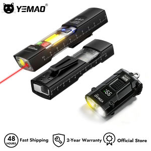 YEMAO | YEMAO Dual Light Source EDC flashlights LED Torch bicycle light With Clip Magnetic/Hook USB C Charging Camping Emergency