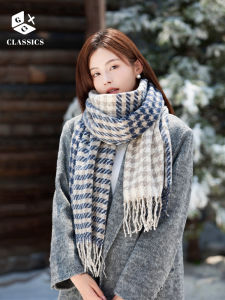 Womens Cashmere-Like Scarf Winter Warmth Atmosphere Plaid Neck Warmer Autumn And Spring Season Long Rectangle Korean Style