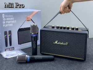 Longyijun ลำโพงบลูทูธ Mii Pro ฟรีไมค์ลอย2ตัว ไมค์ปรับเสียง-โทนเสียงได้ รองรับ Bluetooth TF AUX USB TWS ใช้งานได้นาน 8 ชั่วโมง