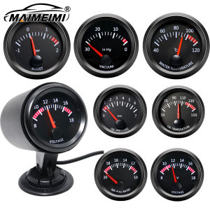Car Gauge Racing Water Temp Oil Temp Air fuel ratio Fuel Volts 52mm 2 Inch With Sensor Red Pointed -1~2 Bar Oil pressure gauge