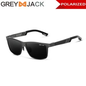 Grey Jack Kacamata Hitam Sunglasses Polarized Anti UV Anti Silau Alumunium Magnesium Style Kotak Fashion Pria Terbaru 9022