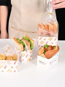 50Pcs Sandwich Toast Packaging Bags Disposable Thick Food Bags for Business Parties Birthday Wedding