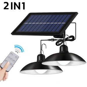 ไฟโซล่าเซลล์คู่ โคมไฟโซล่าเซลล์ 2 ดวง 410w 210w 480w 800w ปรับไฟได้ 3 โหมด กันน้ำ Narmall