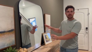 Bathroom Mirror - Arched Bathroom Mirror/Wall Mounted Vanity Mirror Arch Metal Frame Wall Mirror for Bathroom Bedroom Living Room