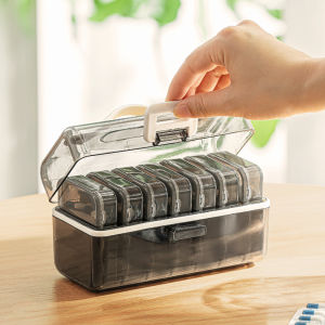 1PCS Weekly Pill Organizer 3 Times a Day 7-Day Privacy Pill Box – AM/Noon/PM Compartments for Medications VIT Fish Oil & More