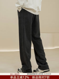 กางเกงขายาวทรงตรงลำลองสำหรับผู้ชาย ทรงหลวม ทรงสามแถบ สไตล์อเมริกัน ทรงเรียบง่าย ทรงหลวม กางเกงขายาวทรงตรง