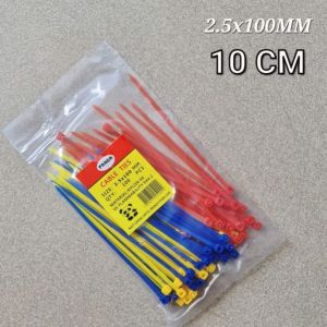 Paket Kabel Ties 2.5X100mm 4 Warna 2.5mmX10CM 100 Buah