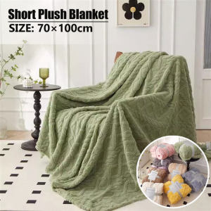 Coral Fleece Flannel Blankets For Beds Two Sided Solid Color Spring Winter Thickened Soft Warm Bedspread Sofa Cover Tafurong Plush Plaid Blankets 70*100cm 
