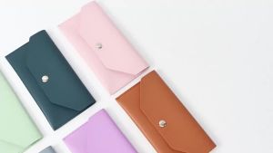 1PC Womens Wallet Reusable Money Clip Wallet Cash Bank Card Envelope Storage Bag with Card Slot Portable Leather Wallet Men