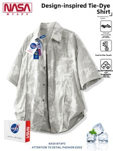 NASA WTAPS | Áo Thun Mát Mẻ In Kỹ Thuật Tie-Dye Thời Trang Hè