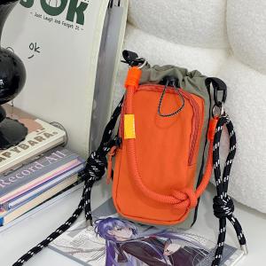 Summer Sports Water Bottle Bag Womens Crossbody Lightweight Mobile Phone Bag New 2025 Casual Style Canvas Pure Color