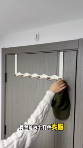 Hook Behind The Door Iron Raw Wood Hanging Clothes Hook Coat Hanger No-Punch Bathroom Storage Rack