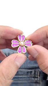 MO. Universal Flower Waist Buckle For Women Adjustable Waist Clip Jeans Pants Pin Brooch